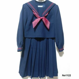 カンコー(KANKO)のセーラー服スカートスカーフ上下3点セットカンコー 冬物赤2本線女子紺制服1122(衣装)