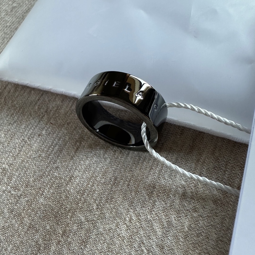 5新品 メゾン マルジェラ MM6 ブランドロゴ リング ダークシルバー 指輪