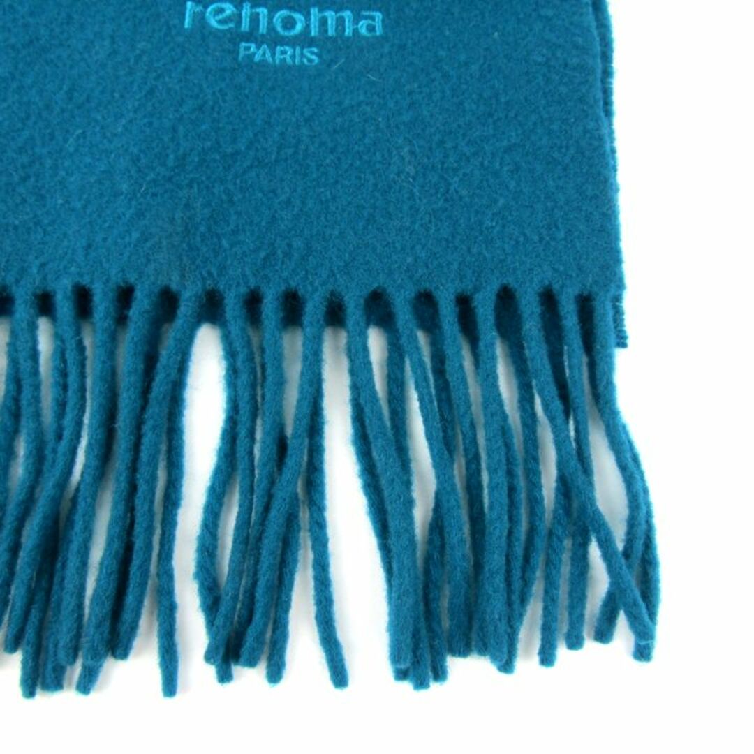 RENOMA(レノマ)のレノマ マフラー 無地 ロゴ 刺繍 フリンジ シンプル ブランド 小物 レディース ブルー renoma レディースのファッション小物(マフラー/ショール)の商品写真