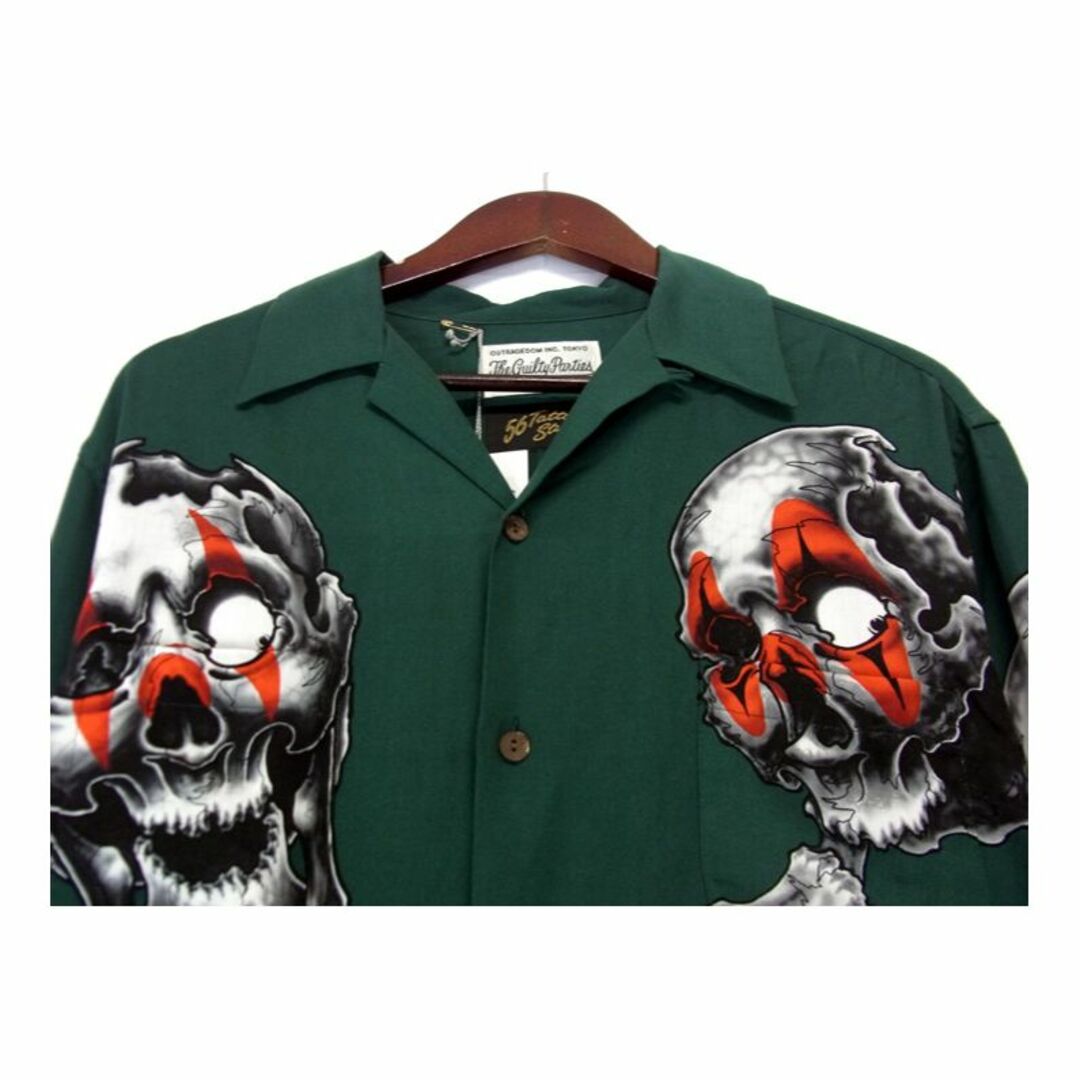 ワコマリア WACKO MARIA ■ 22AW 【 56 TATTOO STUDIO HAWAIIAN SHIRT L/S 56TS-WM-HI09  】 56 タトゥー スタジオ スカル プリント 長袖 ハワイアン シャツ w15447