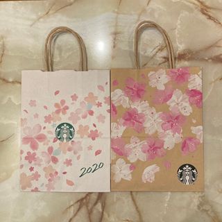 スターバックス(Starbucks)の【美品】スターバックス 期間限定 ショッパー ショップ袋 2枚セット(ショップ袋)