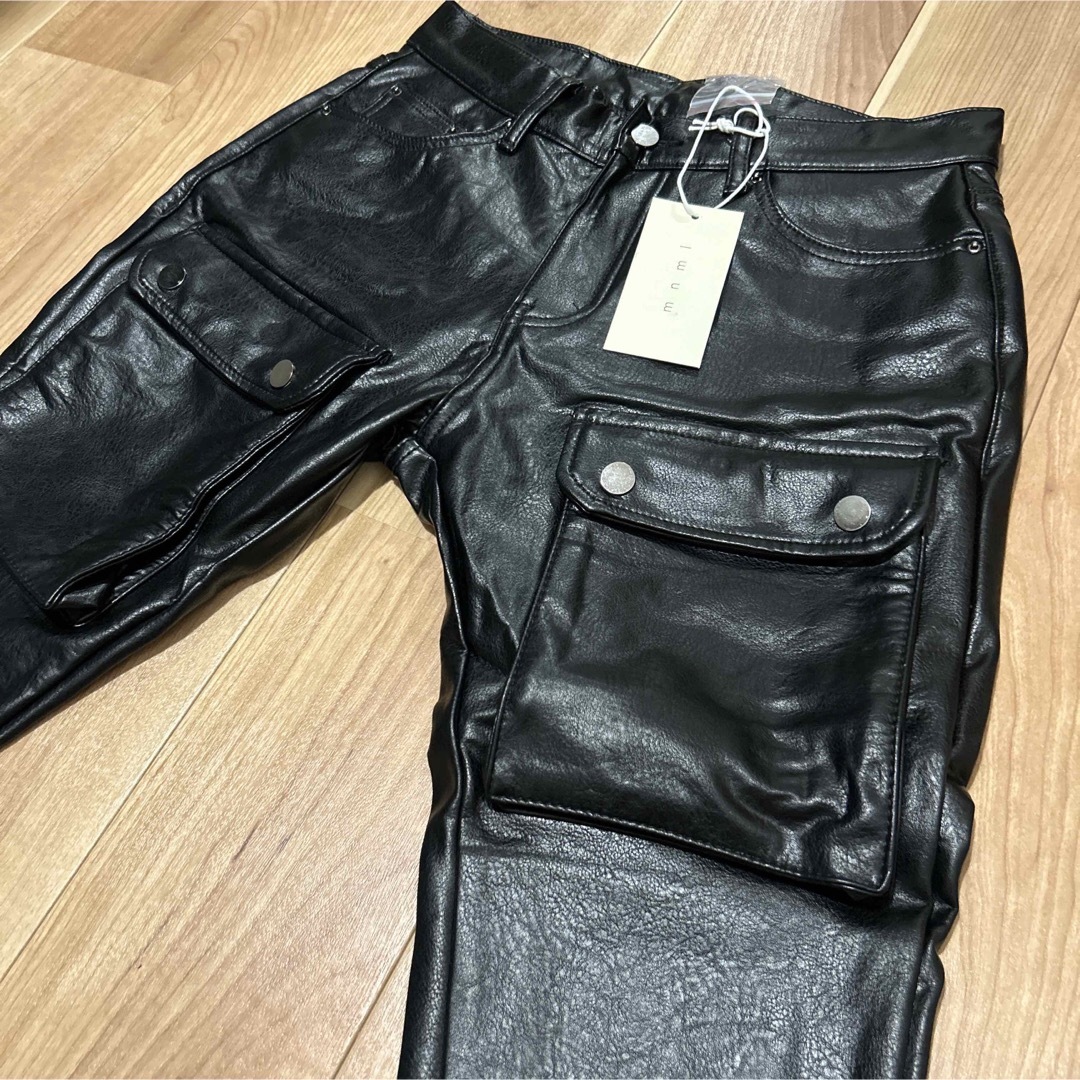 レザーカーゴパンツ【新品未使用】mnml 30 黒 | フリマアプリ ラクマ