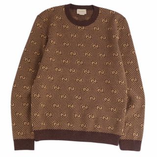 グッチ(Gucci)の美品 グッチ GUCCI ニット セーター GG柄 ウール トップス キッズ イタリア製 12(150/72) ブラウン(ニット/セーター)