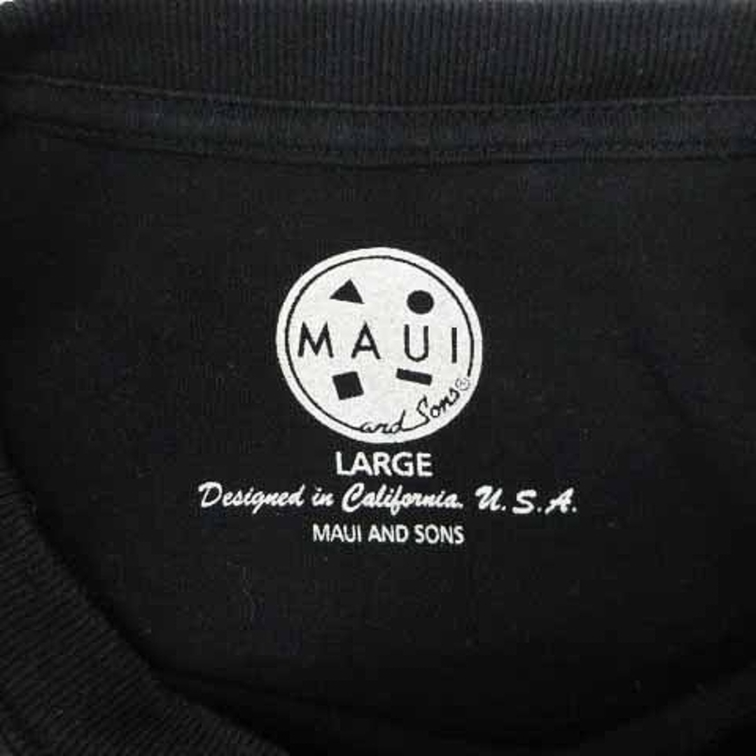 本物マウイニックスMAUI NIXコットンスカルプリント半袖Tシャツメンズ黒L