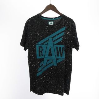 ジースター(G-STAR RAW)のジースターロウ Tシャツ 半袖 クルーネック プリント コットン ブラック M(Tシャツ/カットソー(七分/長袖))