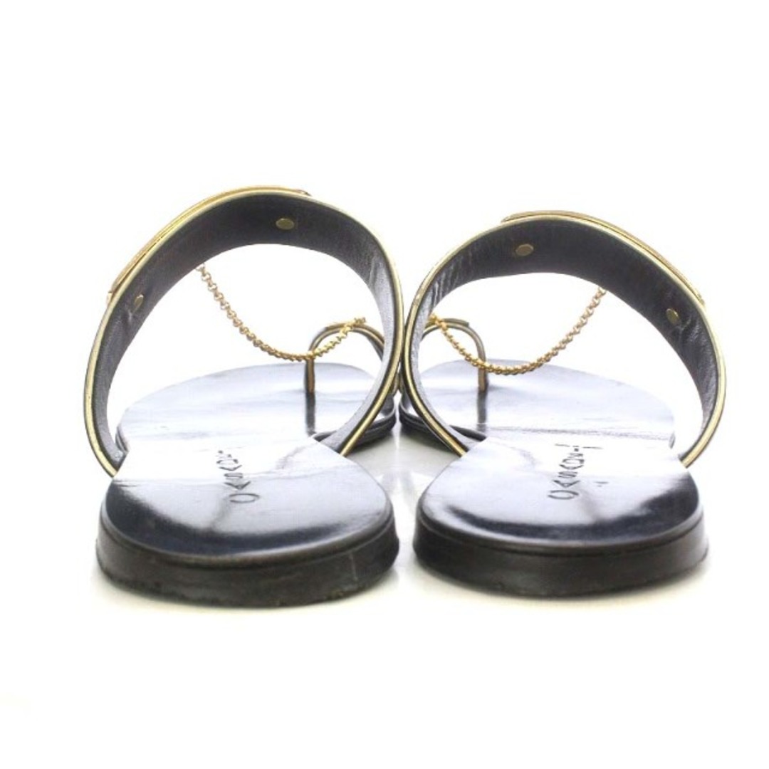 カサデイ Chain Sandal サンダル フラット 8 黒 ゴールド色 レディースの靴/シューズ(サンダル)の商品写真