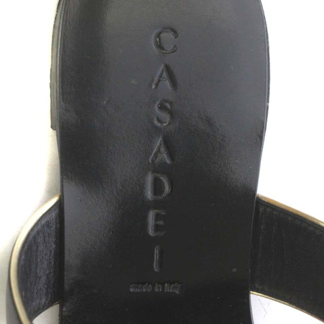 カサデイ Chain Sandal サンダル フラット 8 黒 ゴールド色 レディースの靴/シューズ(サンダル)の商品写真