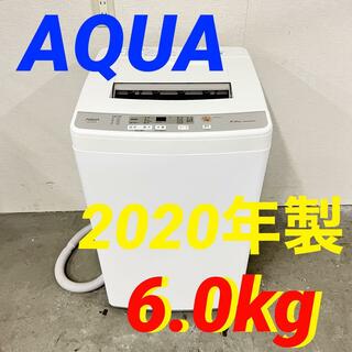 14109 一人暮らし洗濯機 風乾燥 AQUA 2020年製 6.0㎏(洗濯機)