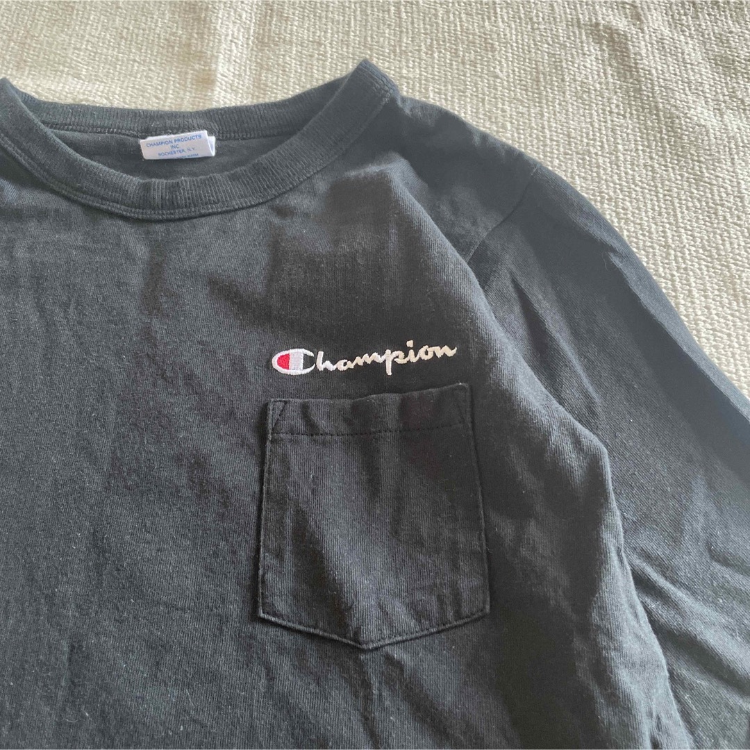 Champion(チャンピオン)のチャンピオン　ロンT  Tシャツ　長袖　ブラック　黒 キッズ/ベビー/マタニティのキッズ服男の子用(90cm~)(Tシャツ/カットソー)の商品写真