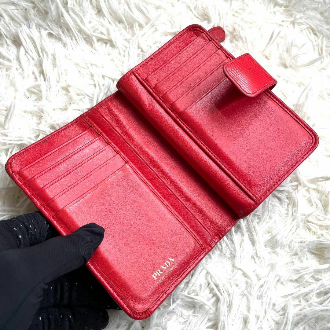 極美品✨PRADA ミニ財布 ヴィッテロムーブ ラウンドファスナー ピンク-