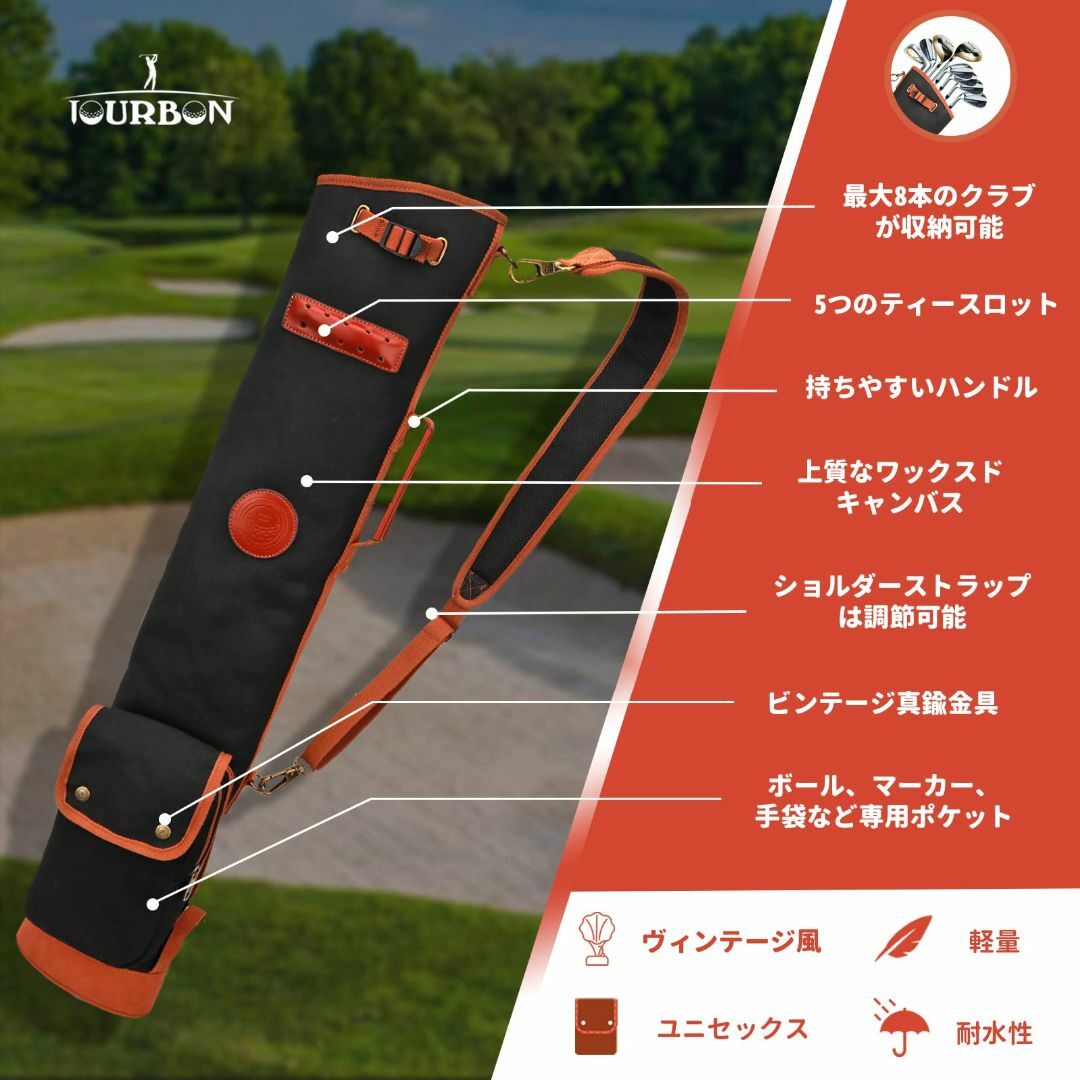 色:ブラックTOURBON ゴルフ クラブケース 練習用 軽量 フリースパッ