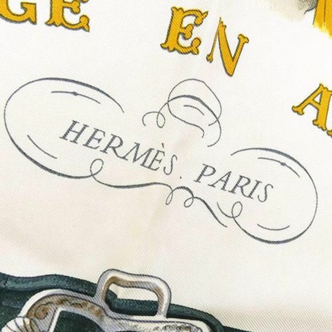 Hermes - エルメス スカーフ カレ90 シルク ライトブルーxベージュ