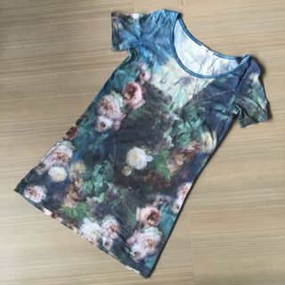 ポールスミス(Paul Smith)のポールスミス　レディース　ワンピース　ロングTシャツ 花柄　サイズM(ひざ丈ワンピース)