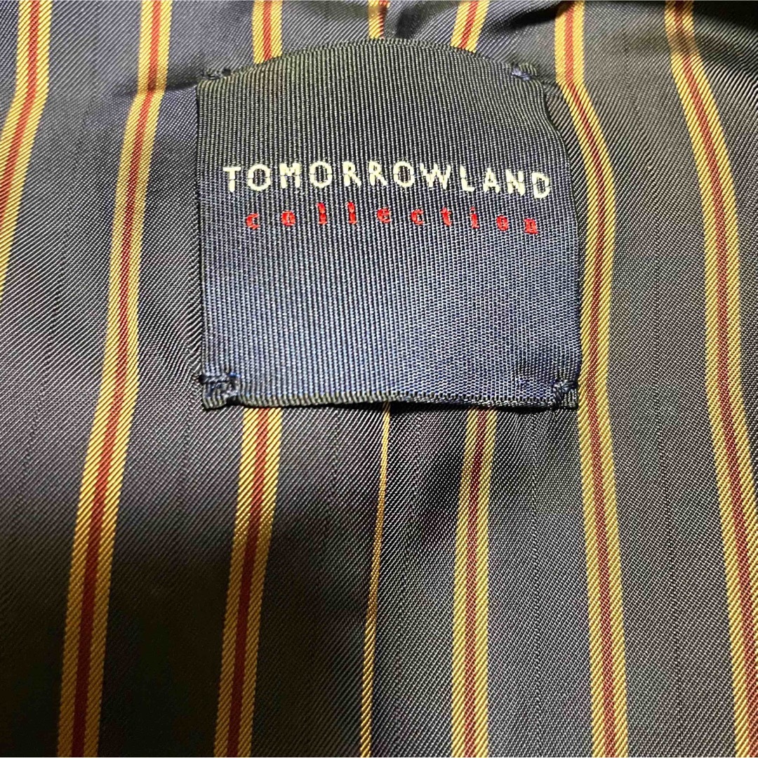 TOMORROWLAND(トゥモローランド)の美品　トゥモローランド　38 ストライプ　ウール　ポケット　グレー レディースのジャケット/アウター(ピーコート)の商品写真