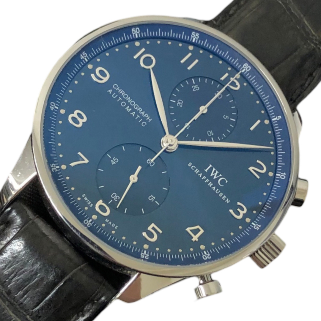 インターナショナルウォッチカンパニー IWC ポルトギーゼ クロノグラフ IW371491 ブルー ステンレススチール SS メンズ 腕時計