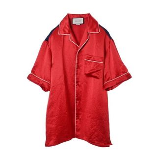 グッチ(Gucci)のGUCCI シルク オープンカラーシャツ(Tシャツ/カットソー(半袖/袖なし))