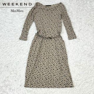 MaxMara マックスマーラ　ウィークエンド　花柄　ワンピース　ベルト付き(ロングワンピース/マキシワンピース)