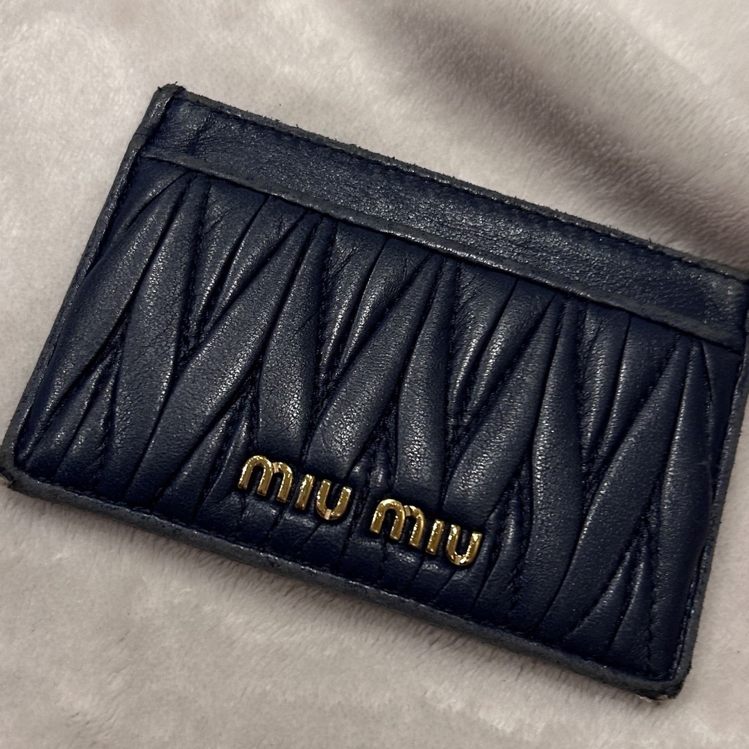 ミュウミュウ カードケース/名刺入れ miumiu ネイビー