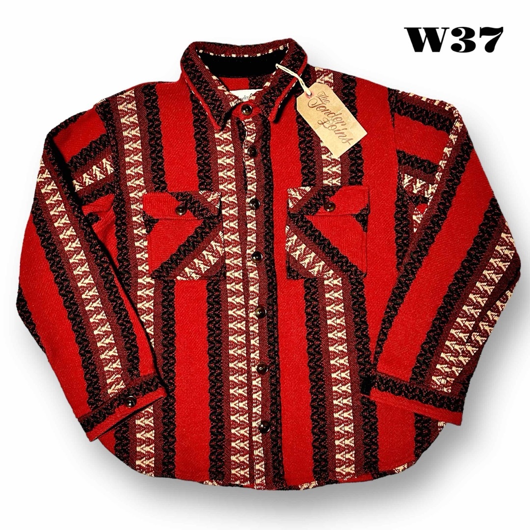 人気品! TENDERLOIN 長袖 シャツ インディアン CPO レッド XS-