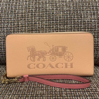 コーチ(COACH)の5889  コーチ　長財布　薄いピンク　コーチ　馬車(財布)