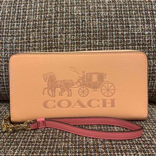 コーチ(COACH)の5889  コーチ　長財布　薄いピンク　コーチ　馬車(財布)