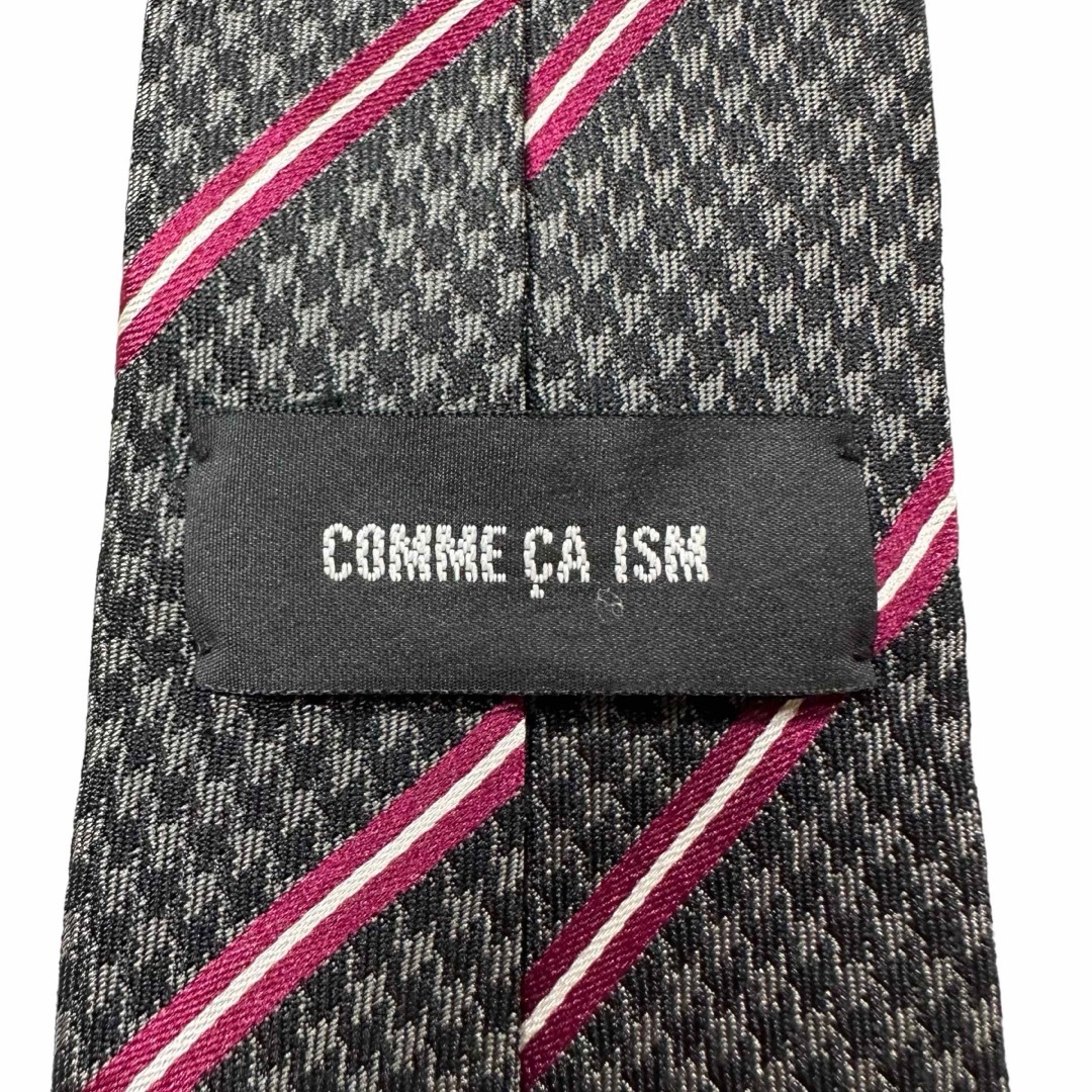 COMME CA ISM(コムサイズム)のCOMME CA ISM  コムサイズム 千鳥格子ストライプ 高級シルク100% メンズのファッション小物(ネクタイ)の商品写真