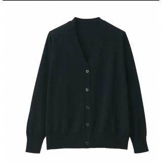 MUJI (無印良品) カーディガン(レディース)（ブラック/黒色系）の通販