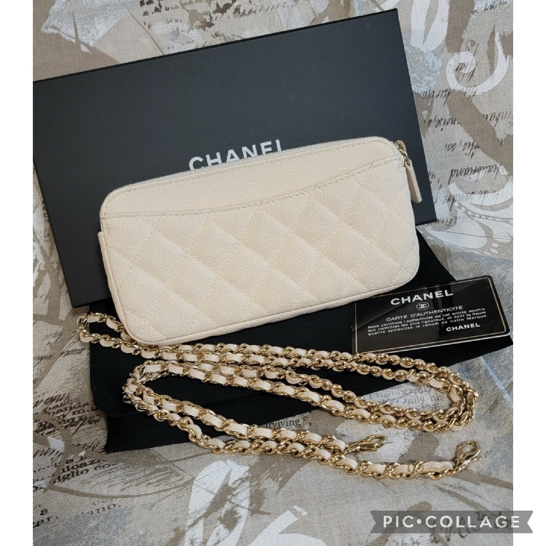 CHANEL シャネル チェーンウォレット マトラッセ キャビアスキン 美品