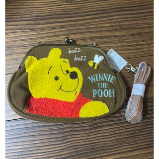 ディズニー(Disney)のがま口さがら刺繍ショルダーバック　POOH(ショルダーバッグ)