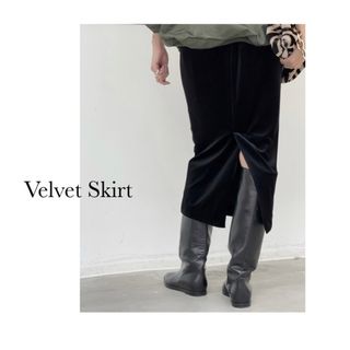 アパルトモンドゥーズィエムクラス(L'Appartement DEUXIEME CLASSE)のL'Appartement Velvet Skirt 38サイズ(ひざ丈スカート)