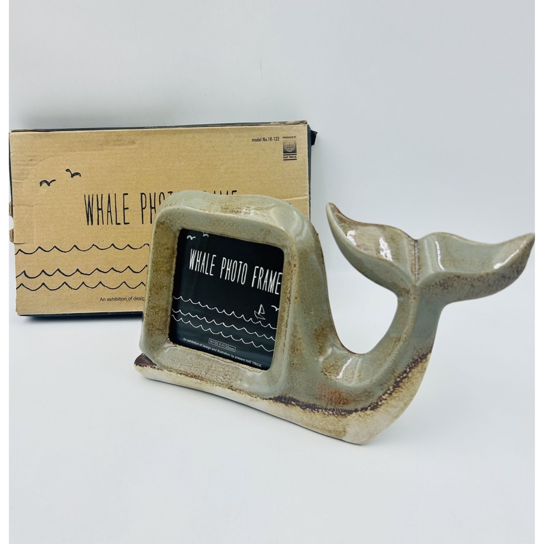 ホエール　フォトフレーム　WHALE PHOTO FRAME  クジラ　陶器 インテリア/住まい/日用品のインテリア小物(フォトフレーム)の商品写真
