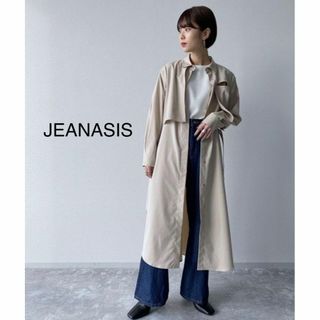 ジーナシス(JEANASIS)のJEANASIS シャツワンピース ロング レイヤー ブラウジング 羽織り 美品(ロングワンピース/マキシワンピース)