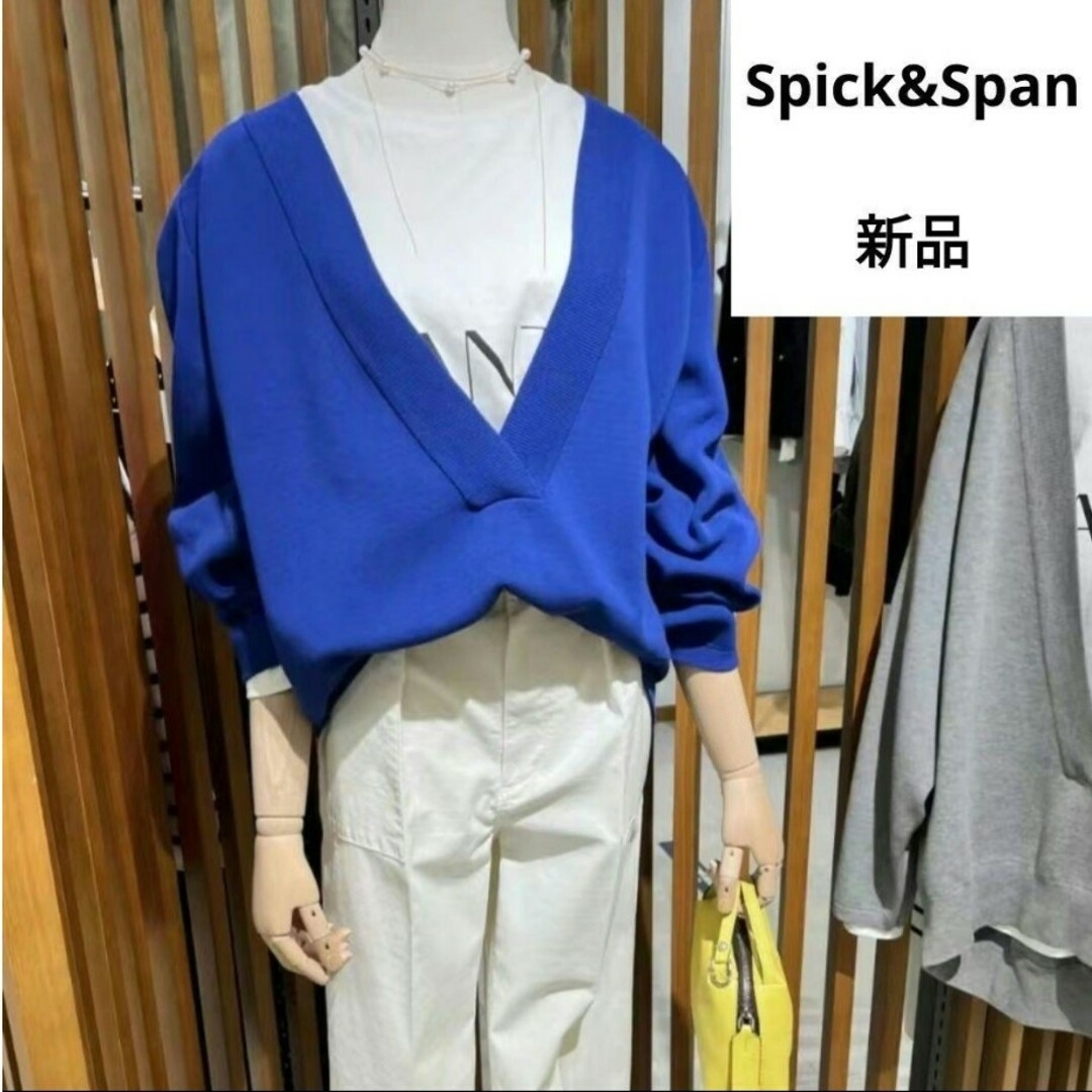 新品♡定価1.5万円 Spic and Span ミラノリブ Vネック