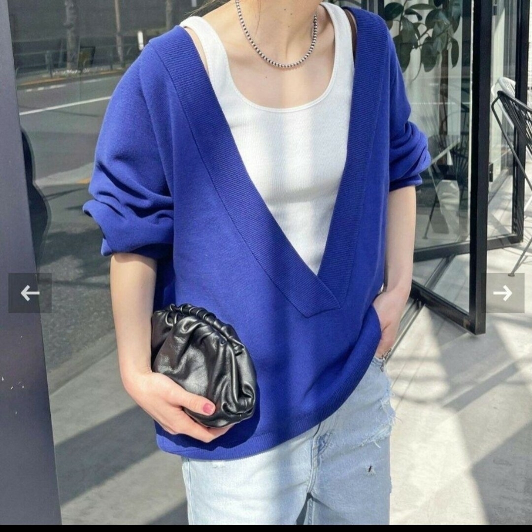新品♡定価1.5万円 Spic and Span ミラノリブ Vネック