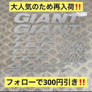 ジャイアント(Giant)のGIANT ステッカーシール　デカール　シルバー(その他)