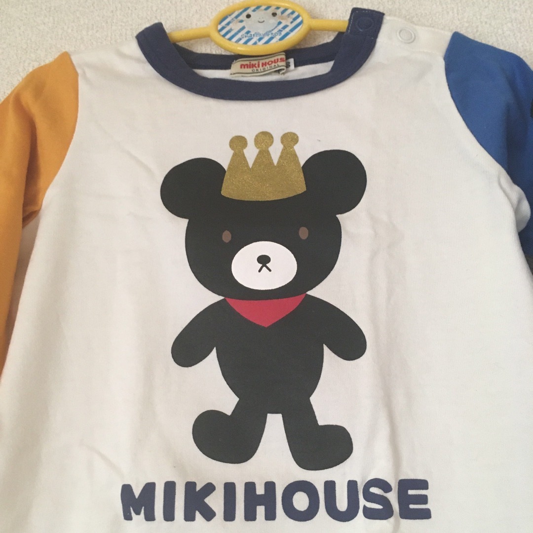 mikihouse(ミキハウス)の【新品】ミキハウス/MIKIHOUSE キングくん長袖Ｔシャツ　マルチカラー キッズ/ベビー/マタニティのベビー服(~85cm)(Ｔシャツ)の商品写真