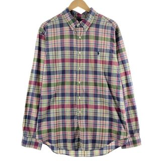 ラルフローレン(Ralph Lauren)の古着 ラルフローレン Ralph Lauren CLASSIC FIT クラシックフィット マドラスチェック 長袖 ボタンダウンチェックシャツ メンズXXL /eaa373154(シャツ)