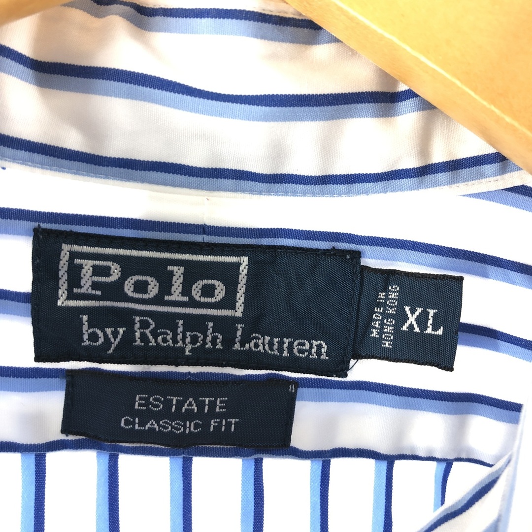 Ralph Lauren(ラルフローレン)の古着 ラルフローレン Ralph Lauren POLO by Ralph Lauren ESTATE CLASSIC FIT 長袖 コットンストライプシャツ メンズXL /eaa373859 メンズのトップス(シャツ)の商品写真