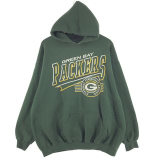 古着 90年代 LOGO7 NFL GREEN BAY PACKERS グリーンベイパッカーズ スウェットプルオーバーパーカー USA製 メンズXL ヴィンテージ /eaa375386(スウェット)