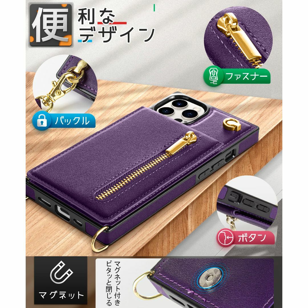 【色: ブラック】YIHARA iphone 14 Pro ケース手帳型 iph