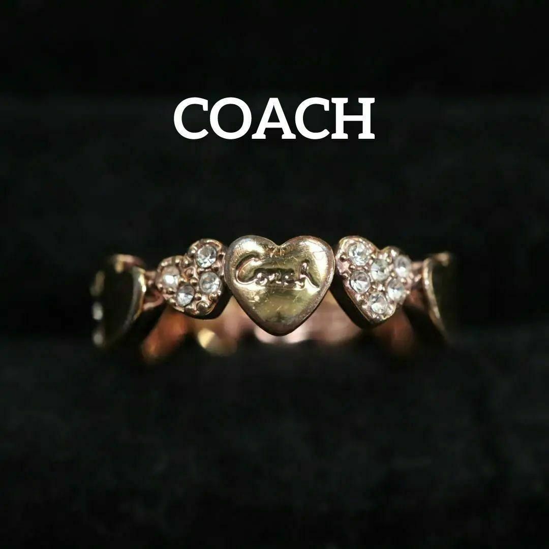 COACH(コーチ)の【匿名配送】COACH コーチ リング 指輪 13.5号 ゴールド ハート レディースのアクセサリー(リング(指輪))の商品写真