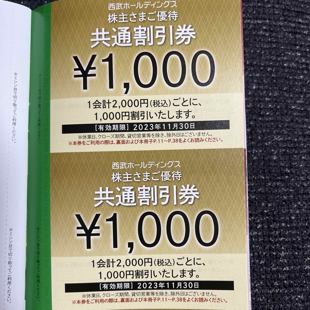 西武株主優待　共通割引券10枚　10,000円分優待券/割引券