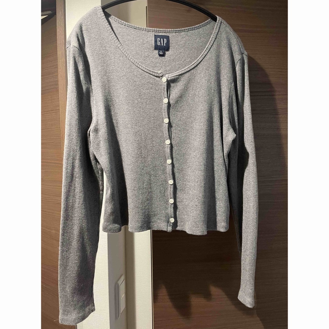 GAP(ギャップ)のGAP ショートカーディガン　コットン　綿　グレー　L レディースのトップス(カーディガン)の商品写真