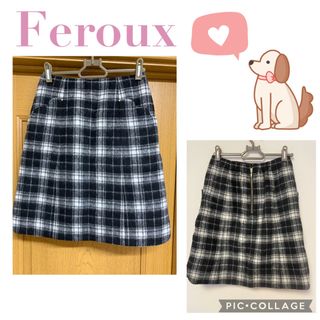 フェルゥ(Feroux)のフェルゥ　チェック柄スカート　秋冬スカート　タイトスカート(ひざ丈スカート)