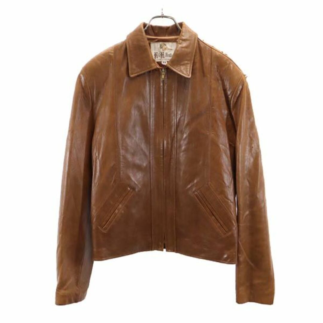 H＆H Leather 70s ヴィンテージ 本革 レザージャケット 44 ブラウン 本 