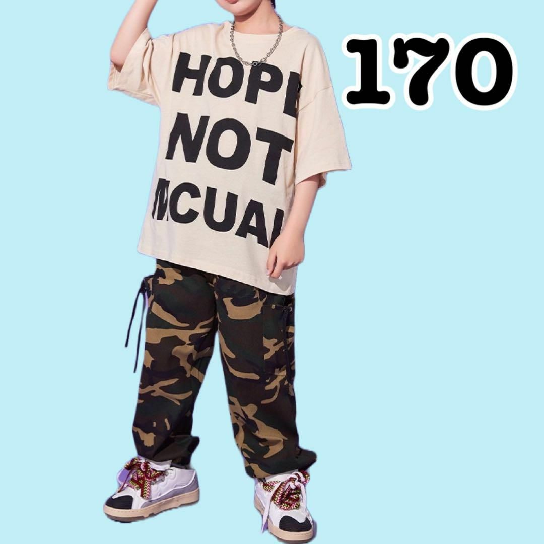 男の子 女の子 セットアップ 迷彩パンツ Tシャツ ヒップホップ 子ども 韓国服 キッズ/ベビー/マタニティのキッズ服男の子用(90cm~)(Tシャツ/カットソー)の商品写真