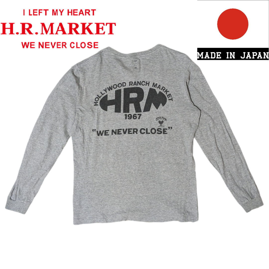 HOLLYWOOD RANCH MARKET(ハリウッドランチマーケット)のハリウッドランチマーケット グレー バックプリント ロゴ　長袖Tシャツ メンズのトップス(Tシャツ/カットソー(七分/長袖))の商品写真