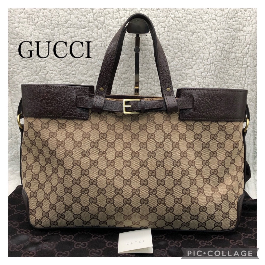 GUCCI グッチ GGキャンバス トートバッグ106251 保存袋 極美品-