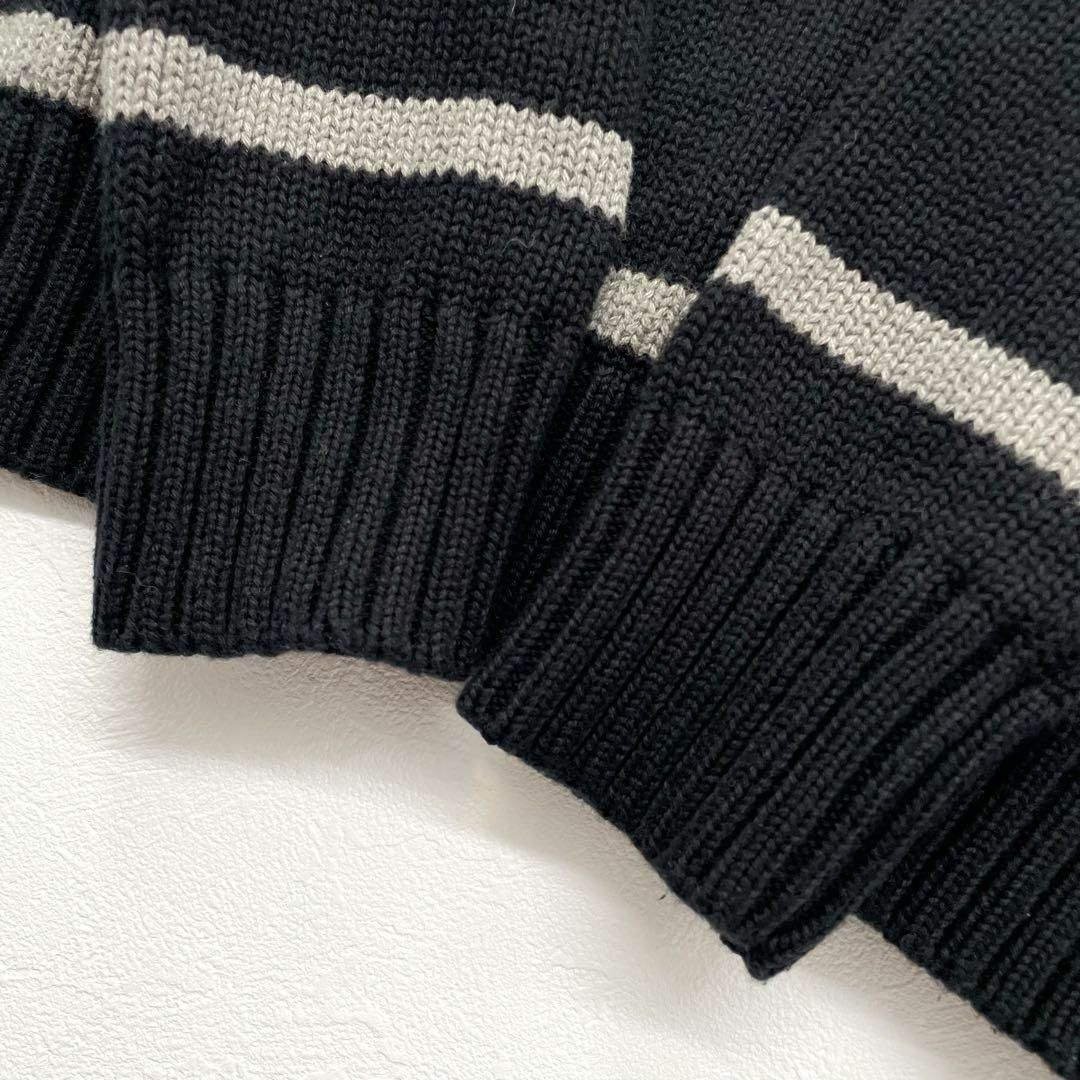 人気のハーフジップ ポロラルフローレン ボーダー コットンニットセーター 刺繍