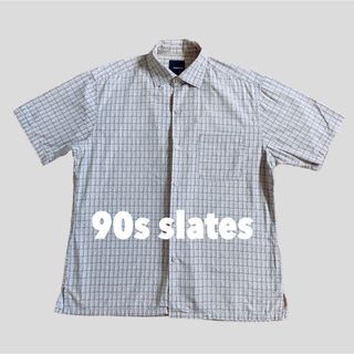 サンタモニカ(Santa Monica)の【状態◎】90s slates 総柄 シャツ 古着 ビンテージ 半袖 サイズL(シャツ)